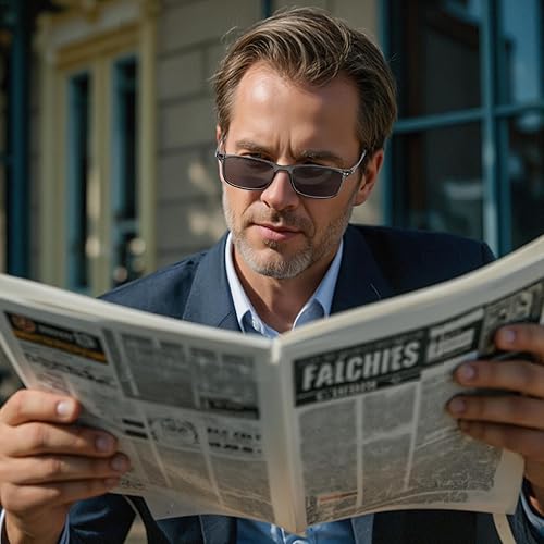 Miniatura 10 de Top is not 0 Superior Progressive Multifocus - Gafas de lectura para hombre, brazo de aluminio TR90, bloqueo de luz azul, bisagra de resorte