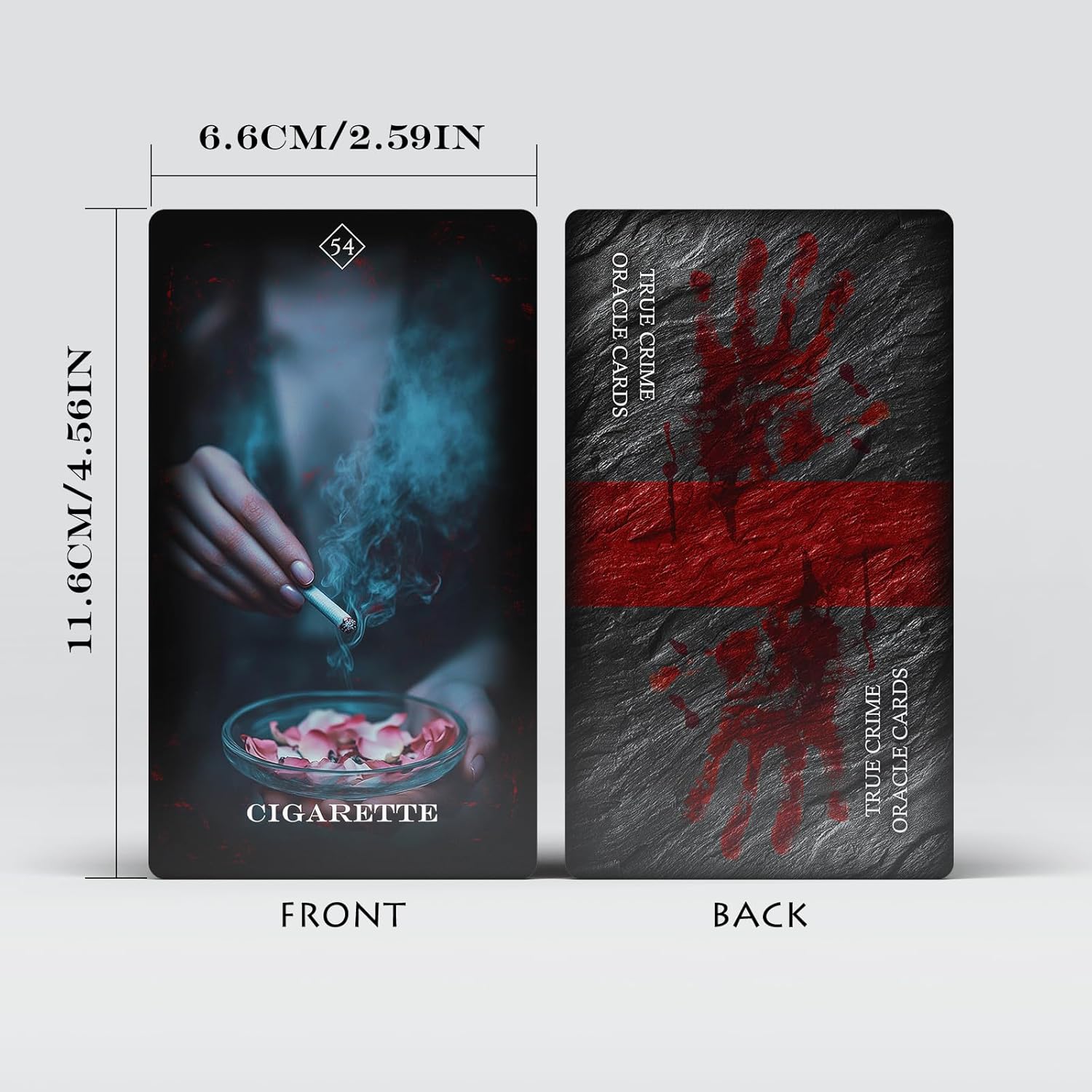True Crime Oracle Cards, Conspiracy Theory Oracle Deck with Meanings on Them for Beginners Uncovering Hidden Motives, Deception & Emotional Truths (Red Style)