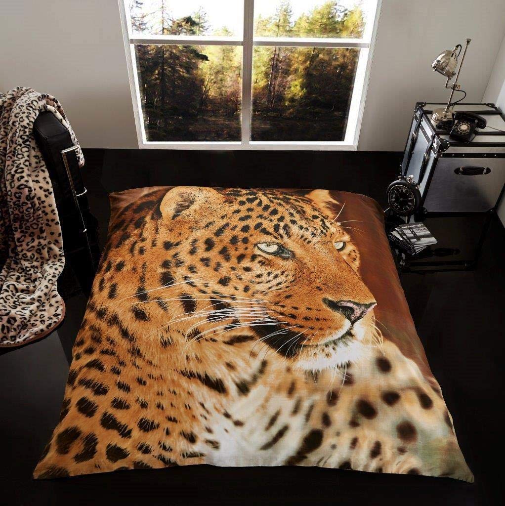 LIZZIE JACOBS New 3D Animals Print Faux Fleece Throws Luxurious Super Soft Warm Cosy Sofa Settee Bed Mink Faux Fleece Anti Allergy Kids Adults Blankets (King - 200x240cm, Leopard)