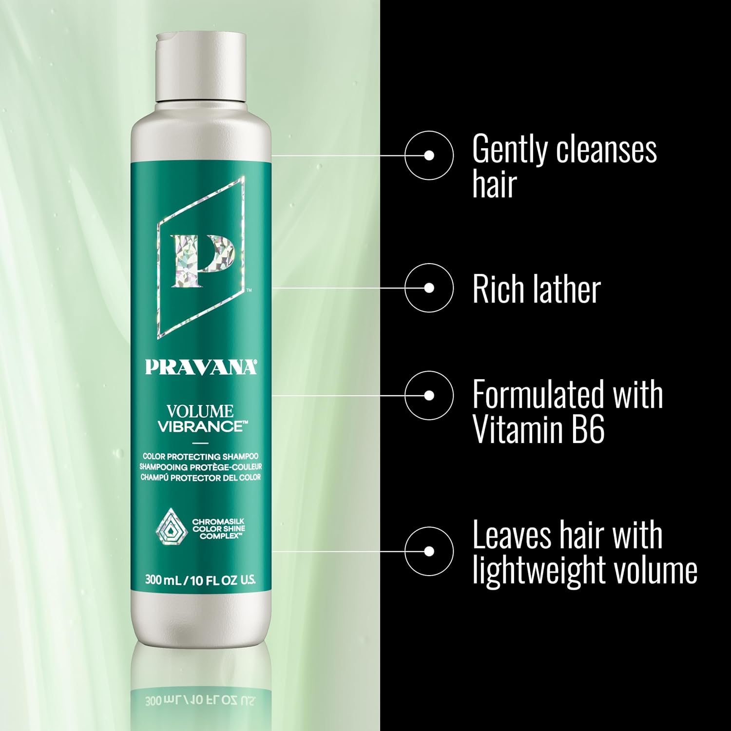 Pravana Volume Vibrance Shampoo | Adds Lightweight Volume, Lift & Fullness | For Fine, Color Treated Hair | Strengthens, Thickens, Reduces Breakage | Chromasilk Enhances Shine & Protection | Vegan - Image 2