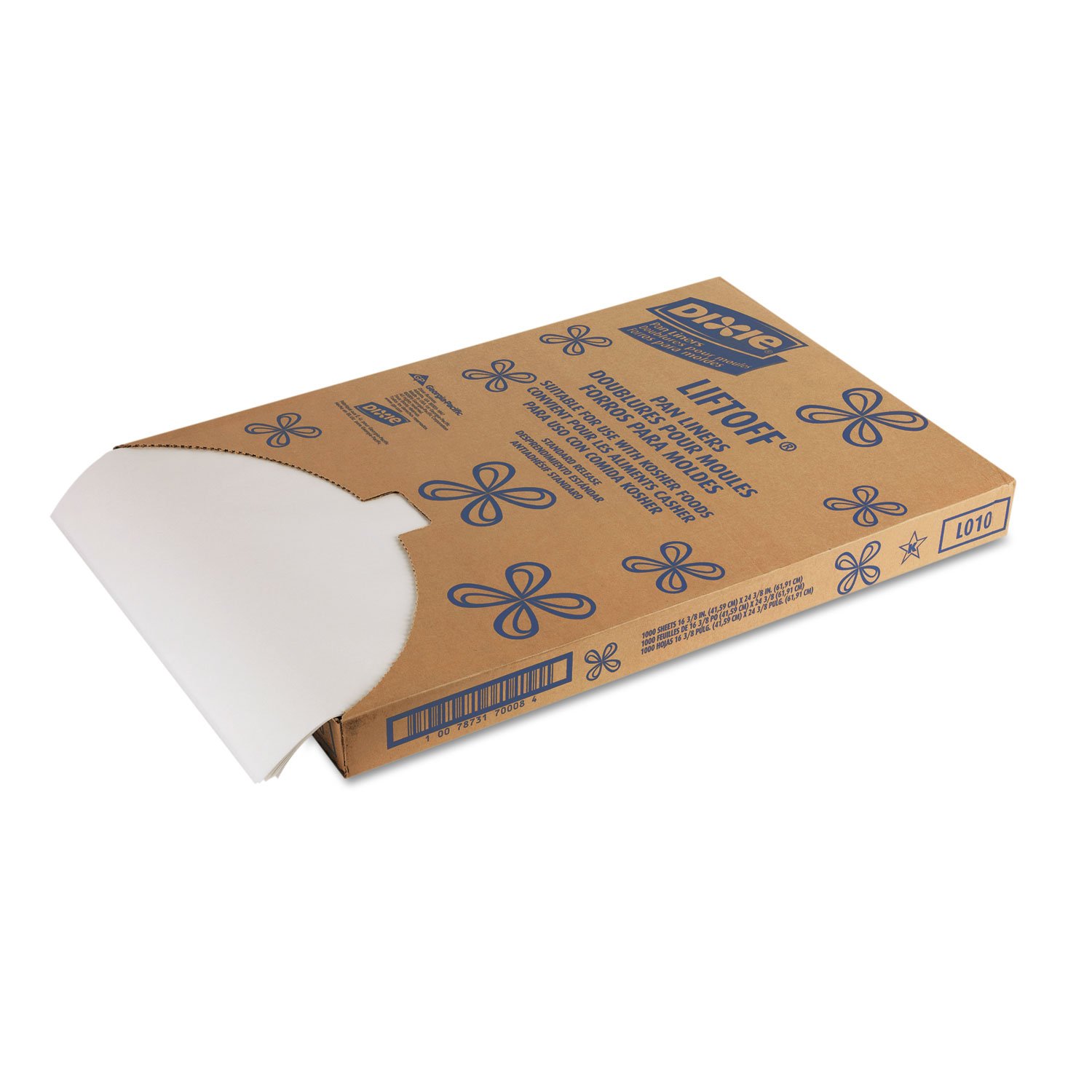 Georgia-Pacific Dixie Grease-Proof Non-Stick Pan Liner by GP PRO (Georgia-Pacific), White, LO10, 24.375'' Length x 16.375" Width, (Case of 1,000)