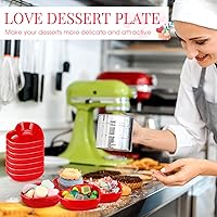 Vista 7 de Zopeal 16 platos de cerámica en forma de corazón para el día de San Valentín, platos de cerámica con salsa de amor rojo, plato lateral multiusos