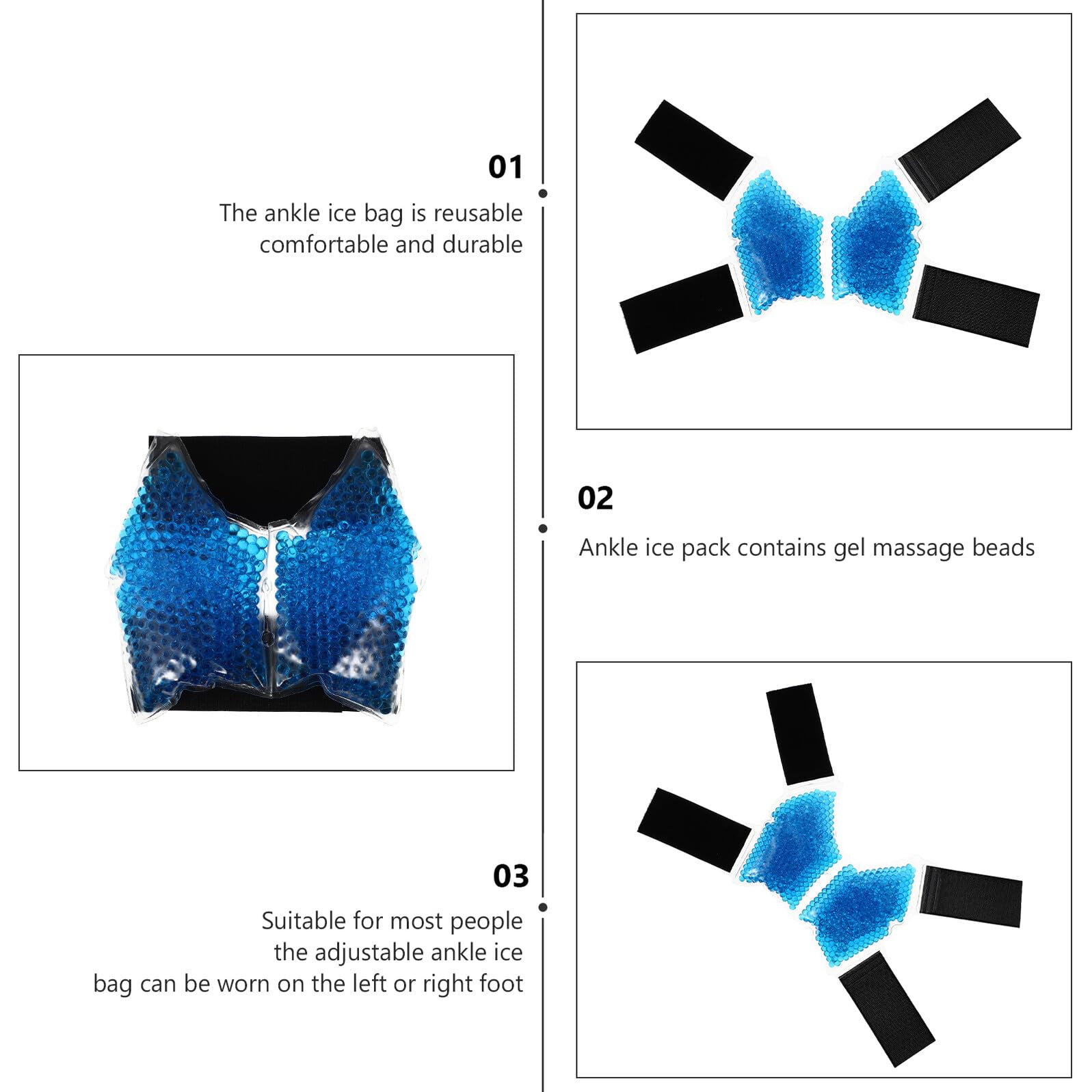 TOYANDONA Sacchetto per Ghiaccio in Gel Freddo Riutilizzabile per Piedi e Caviglie Compressa Calda e Fredda in PVC per Alleviare Fastidio e Rigidità a Casa