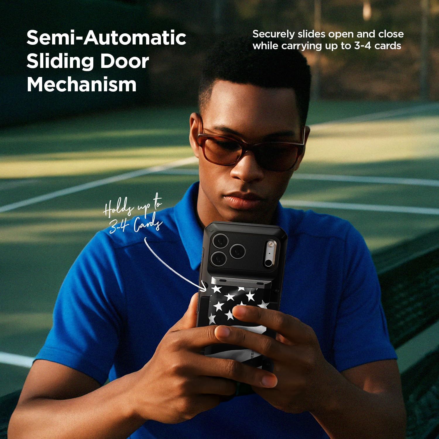 VRS DESIGN Damda Glide Pro Card Holder Case for iPhone 17 Pro Max (2025), Sturdy Semi Auto Card Slot Wallet [4 Cards] Case Designed for iPhone 17 Pro Max (2025) Matte Black - Image 7