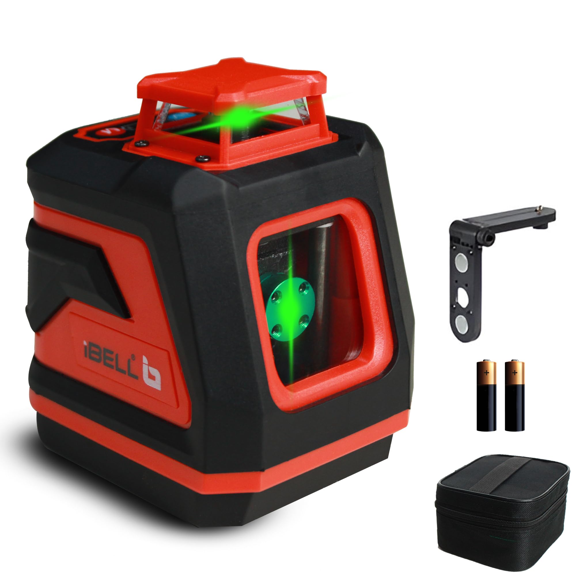 iBELL IBL LL5-45 Green Beam Self-Leveling Laser Level 45M/131ft | 5-Line | 4 Horizontal & 1 Vertical | ±0.3mm/m Precision | IP54 Waterproof | 2xAA Batteries | Home, DIY & Professional Use..-image-6