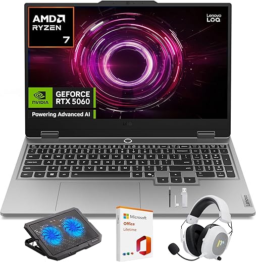 Lenovo LOQ 15.6" Gaming Laptop, Ryzen 7, RTX 5060, 16GB RAM