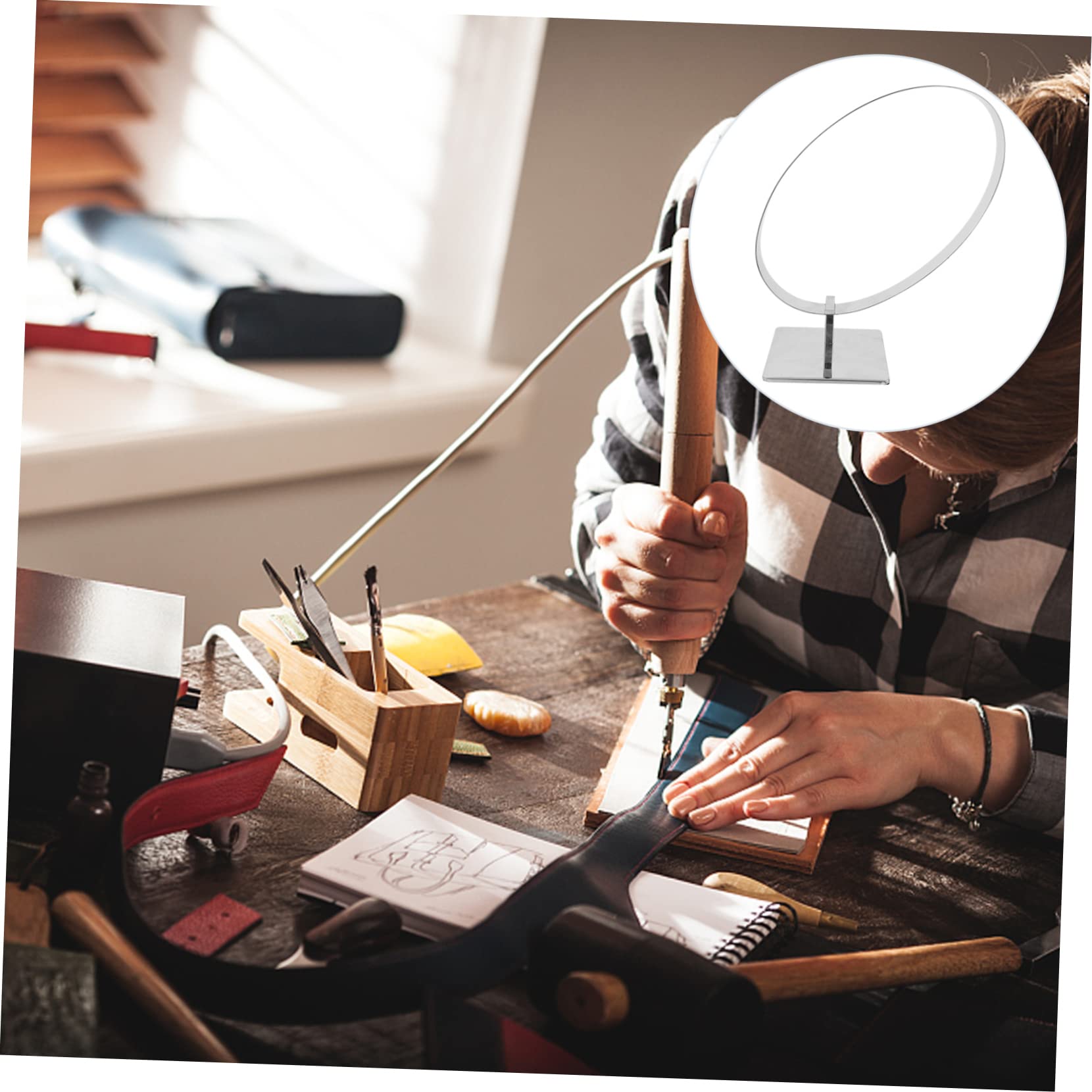 HOOTNEE Stainless Steel Mirror Belt Rack Belt Holder Organizer Space-Saving Stand