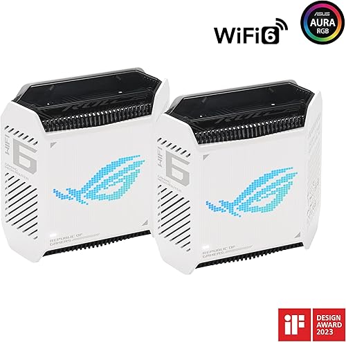 Miniatura 14 de ASUS ROG Rapture GT6 (2PK) AX10000 Tri-Band WiFi 6 Sistema de malla para juegos, cubre hasta 5,800 pies cuadrados, puerto de 2.5 Gbps, aceleración