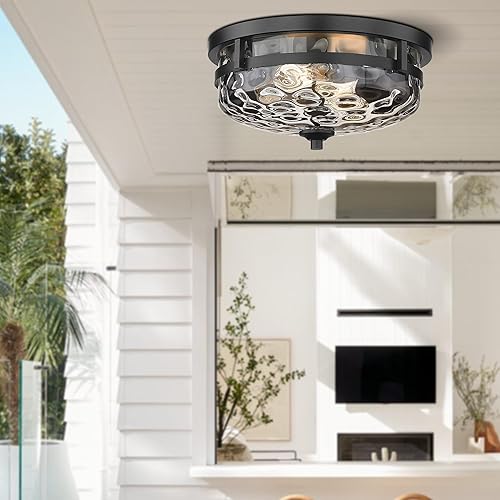 Miniatura 5 de Casia Luces de techo de montaje empotrado, 2 luces de granja cerca del techo, lámpara de techo industrial para cocina, pasillo, dormitorio, sala de