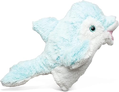 DolliBu - Marioneta de mano de peluche de delfín para niños, juguete de peluche suave para espectáculos de marionetas, teatros de marionetas para