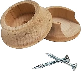 Stone Harbor Hardware Heavy-Duty Wooden Pole Socket, Fits Poles up to 1-3/8" Diameter, Birch Wood