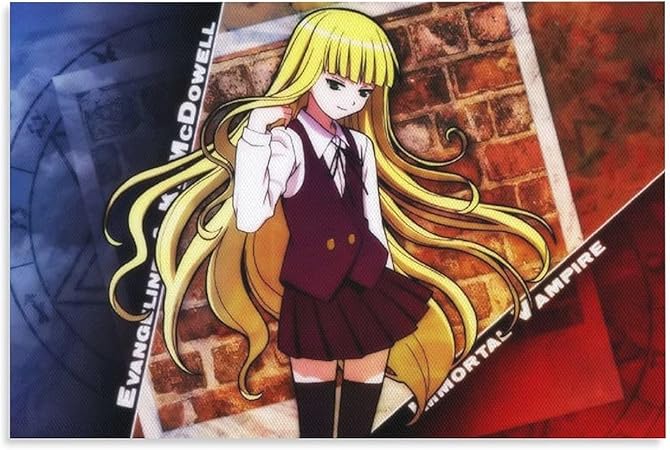 Amazon Com Mahō Sensei Negima Shiroki Tsubasa Ala Alba Anime Posters Evangeline A K Mcdowell Ll01 Poster Painting Canvas Prints Bedroom Large Home Decor Wall Art Picture Canvas Wall 30inch 50 75cm Posters Prints