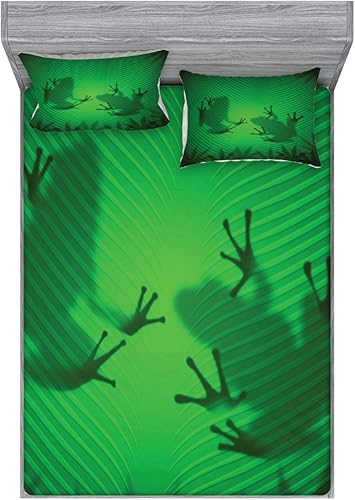 Miniatura 208 de Ambesonne Juego de sábanas bajeras y fundas de almohada, deliciosos tacos con verduras, cocina folclórica, ingredientes de recetas de comida Beige