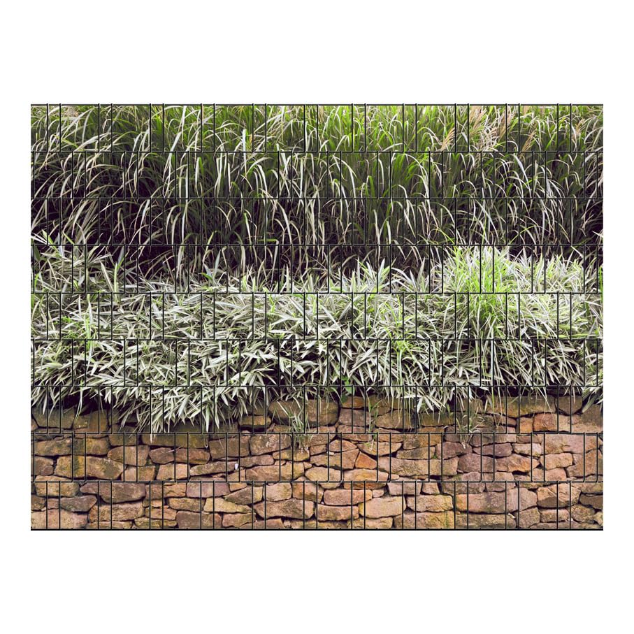 PerfectHD Zaunsichtschutz - Motiv Steinmauer - Sichtschutz für...