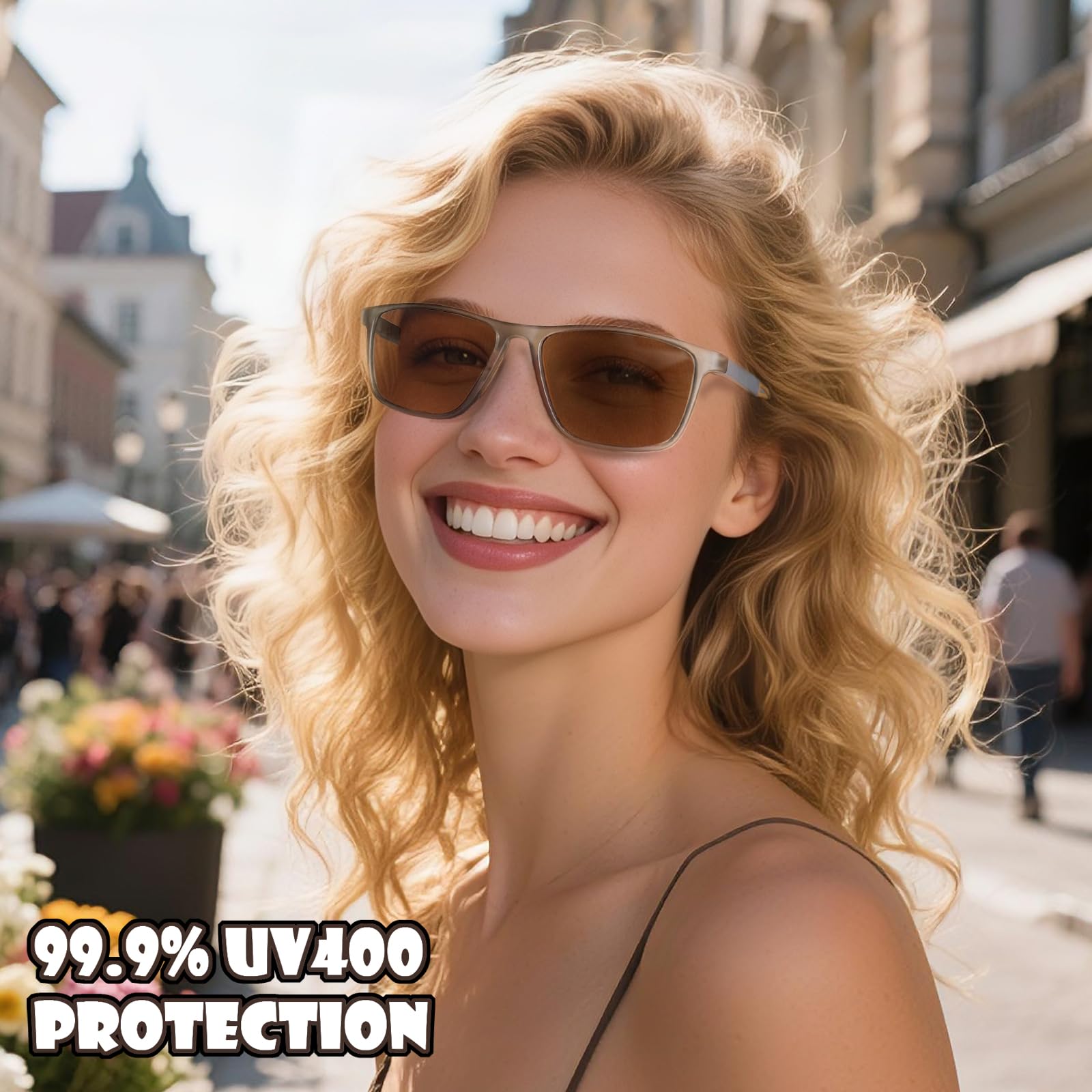 Paquete de 2 lentes de sol de lectura para hombres y mujeres, protección UV400, ligeros, para exteriores, lentes de sol de lectura, no bifocales