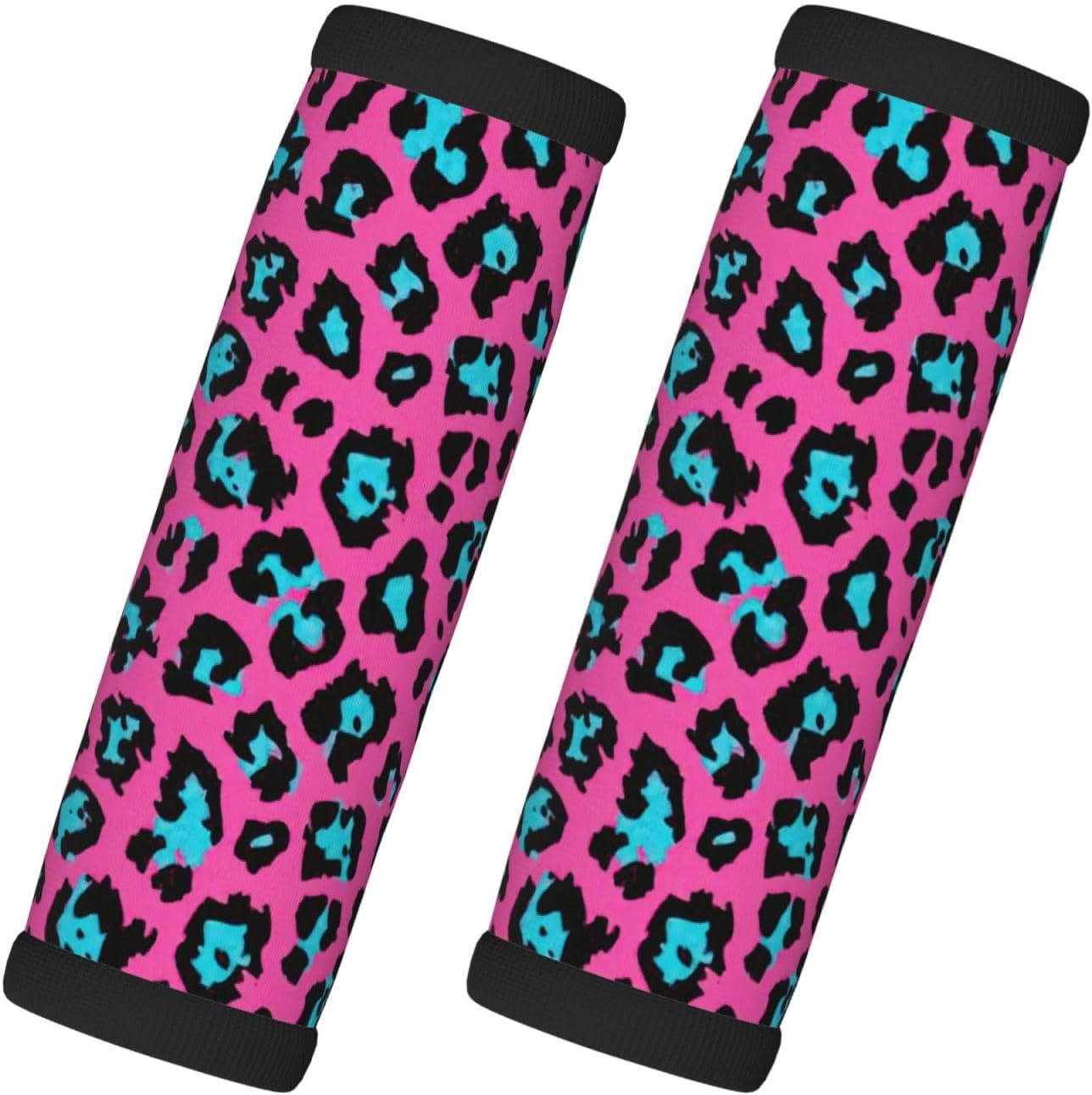 Maniglie per bagagli, con stampa leopardata turchese, coperture staccabili per borsa da viaggio, valigia, borsa da spiaggia, 2 pezzi