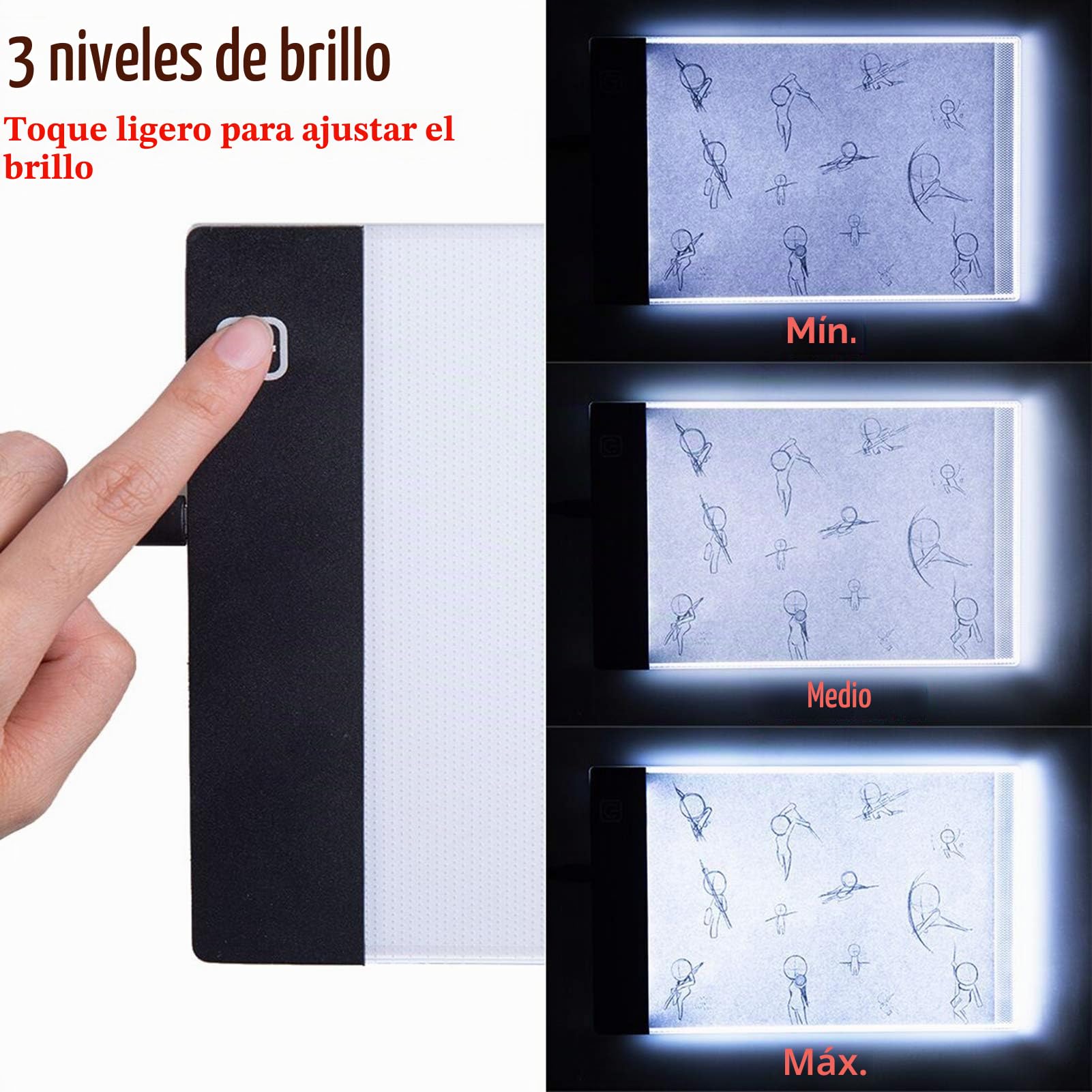Kit de libro con bloc de luz para dibujar y trazar con 300 hojas de papel preperforado de primera calidad, caja de luz LED para hacer flipbooks de animación con tornillos de encuadernación