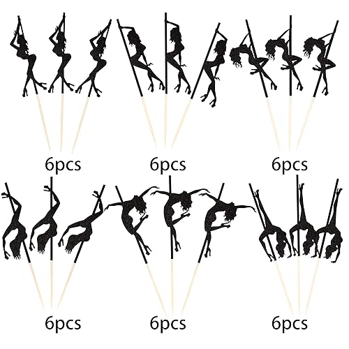 Miniatura 3 de 24 piezas de decoración de cupcakes para despedida de soltero con purpurina para despedidas de soltera, cupcakes, decoraciones divertidas para