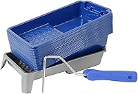 MisterRui 4 Inch Paint Roller Tray Kit - 22 Pack with Reusable Tray, 20 Disposable Liners & Roller Frame for Crafts