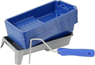 MisterRui 4 Inch Paint Roller Tray Kit - 22 Pack with Reusable Tray, 20 Disposable Liners & Roller Frame for Crafts
