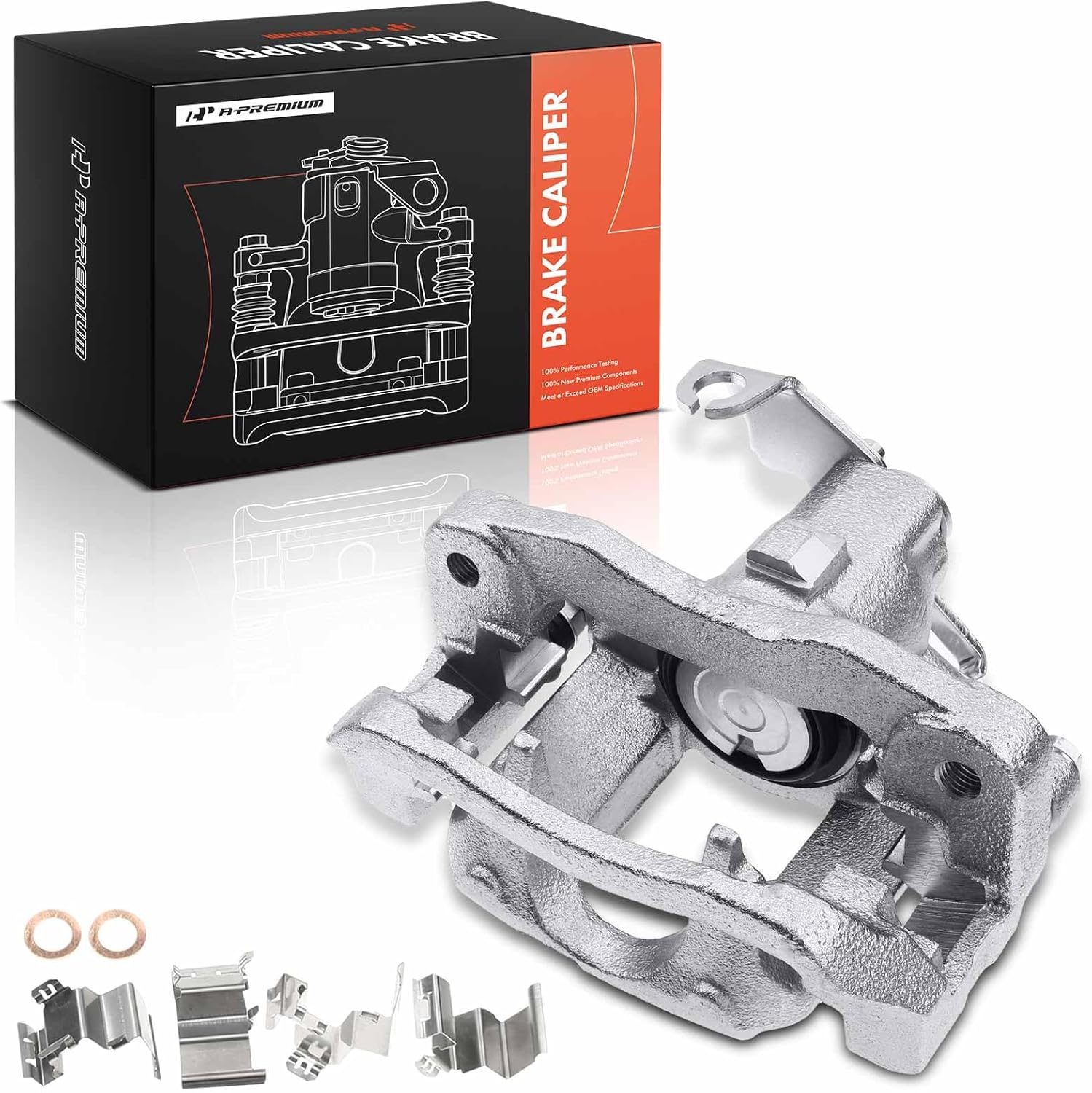 A-Premium Disc Brake Caliper Assembly with Bracket Compatible with Select Chrysler, Dodge, Ram and Volkswagen Models - Town & Country/Grand Caravan 2013-2016, C/V 13-15, Routan, 3.6L - Rear Passenger