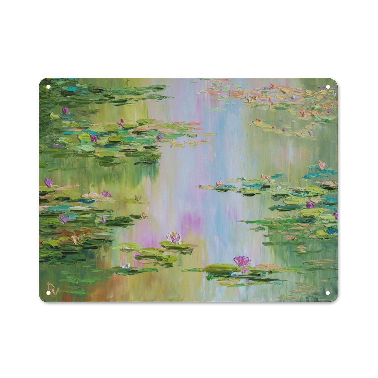 Junmoney Style Morning Pond Decorative Tin Sign 30X40cm, Rustic Rustic Kitchen Decor For Kitchen, Cottage, Porch Or Garden Room