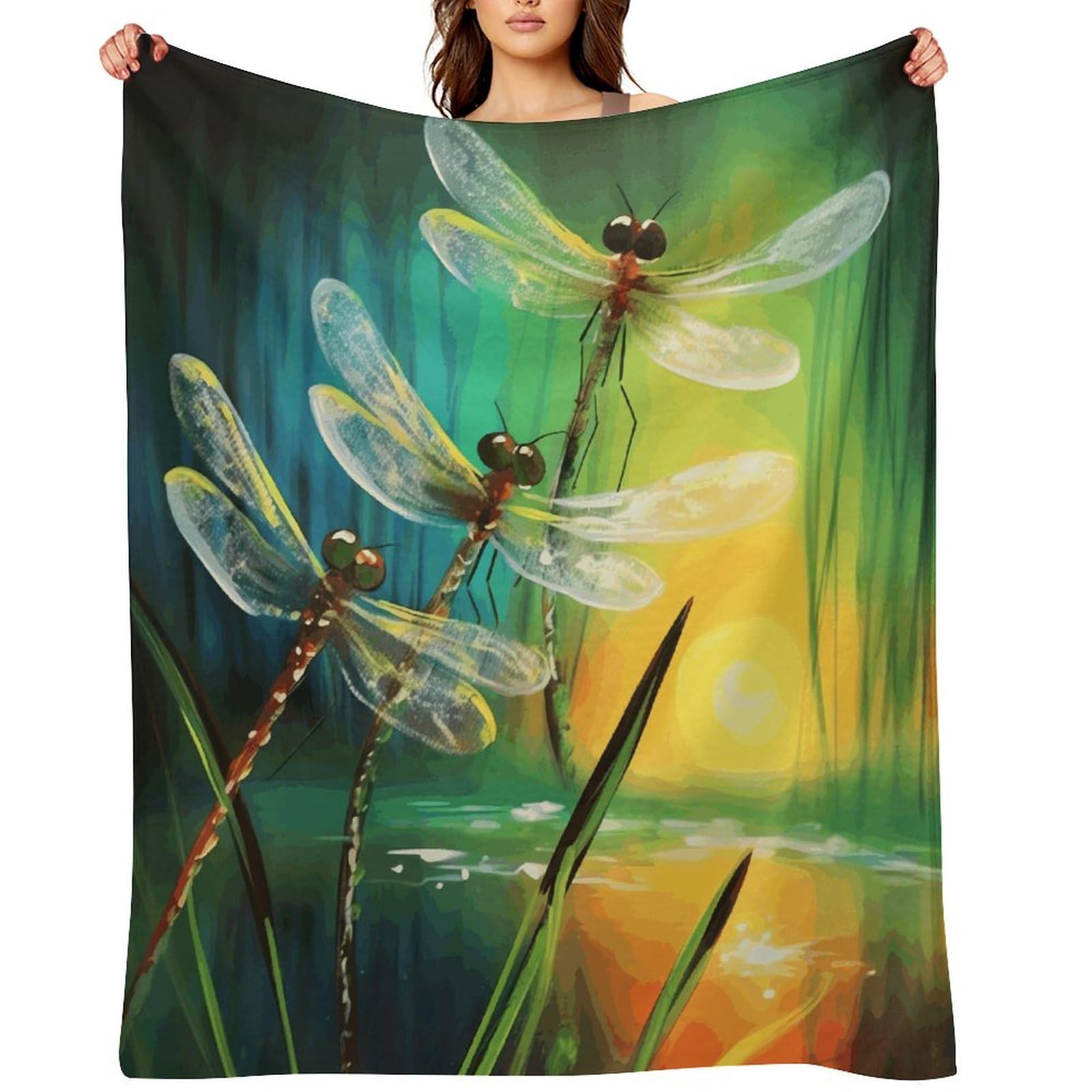 Fekiloot Style Dancing With Dragonflies Throw Blankets Camping Blanket30 X40