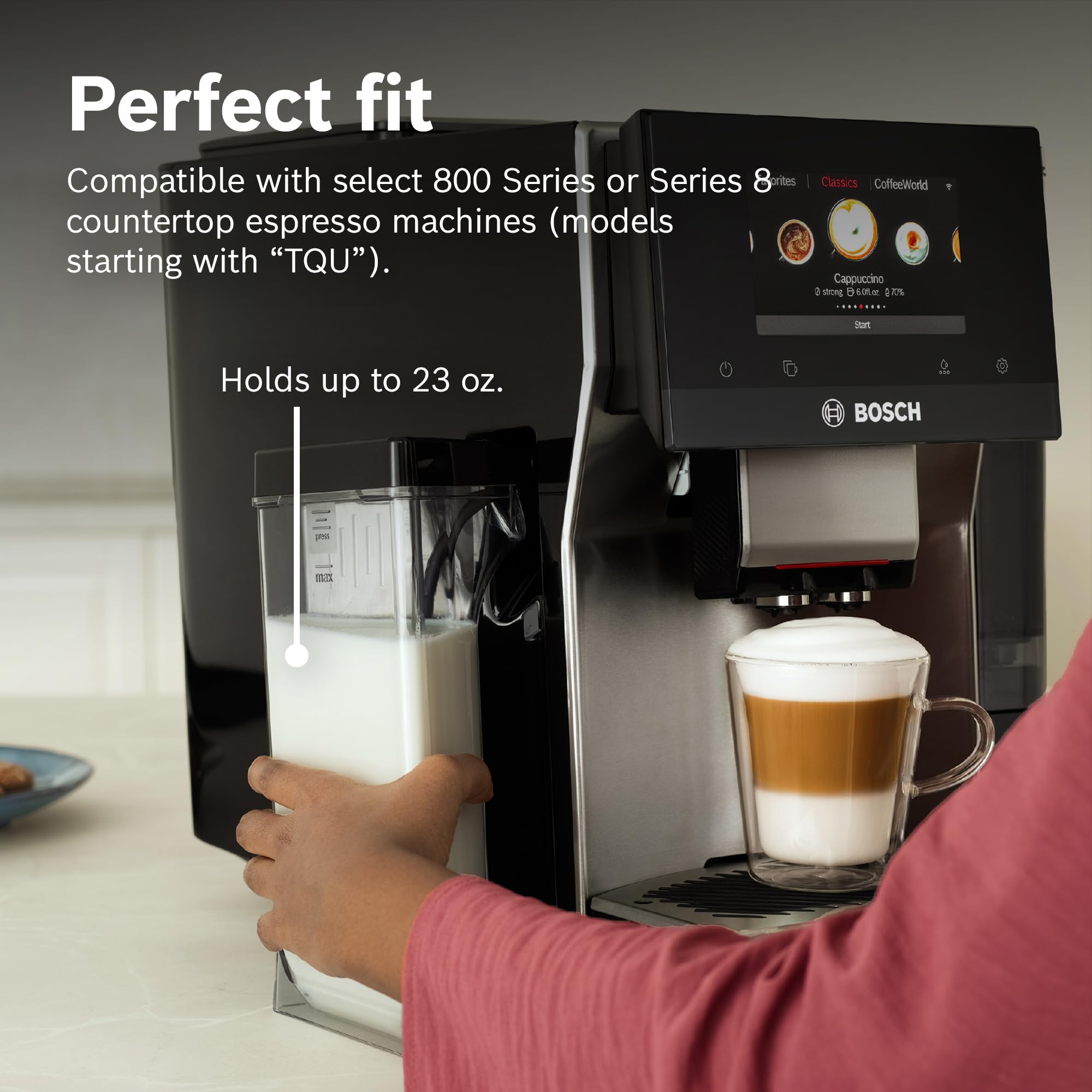 Bosch Contenedor de leche adjunto para máquinas de espresso serie 800 y