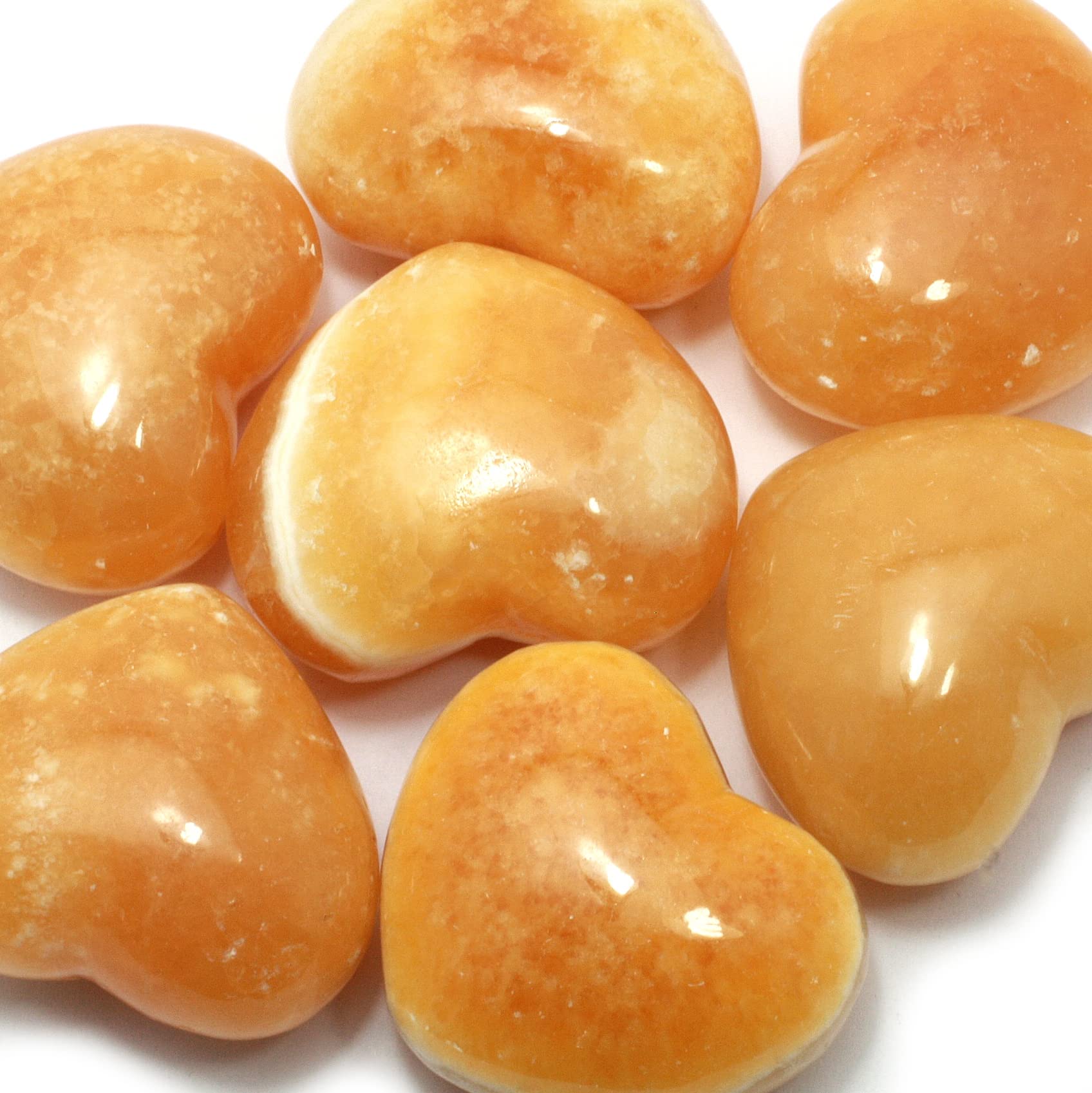 Orange Calcite Crystal Heart ~45mm