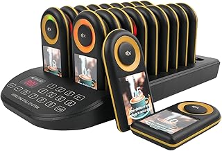 Retekess TD169 Restaurant Pager System, Beepers for Restaurants, IP55 Waterproof, 1640ft Distance, 31 Prompt Modes, One-Key Mute, 20 Restaurant Waiting Buzzers for Food Truck, Church, Hotel, Club