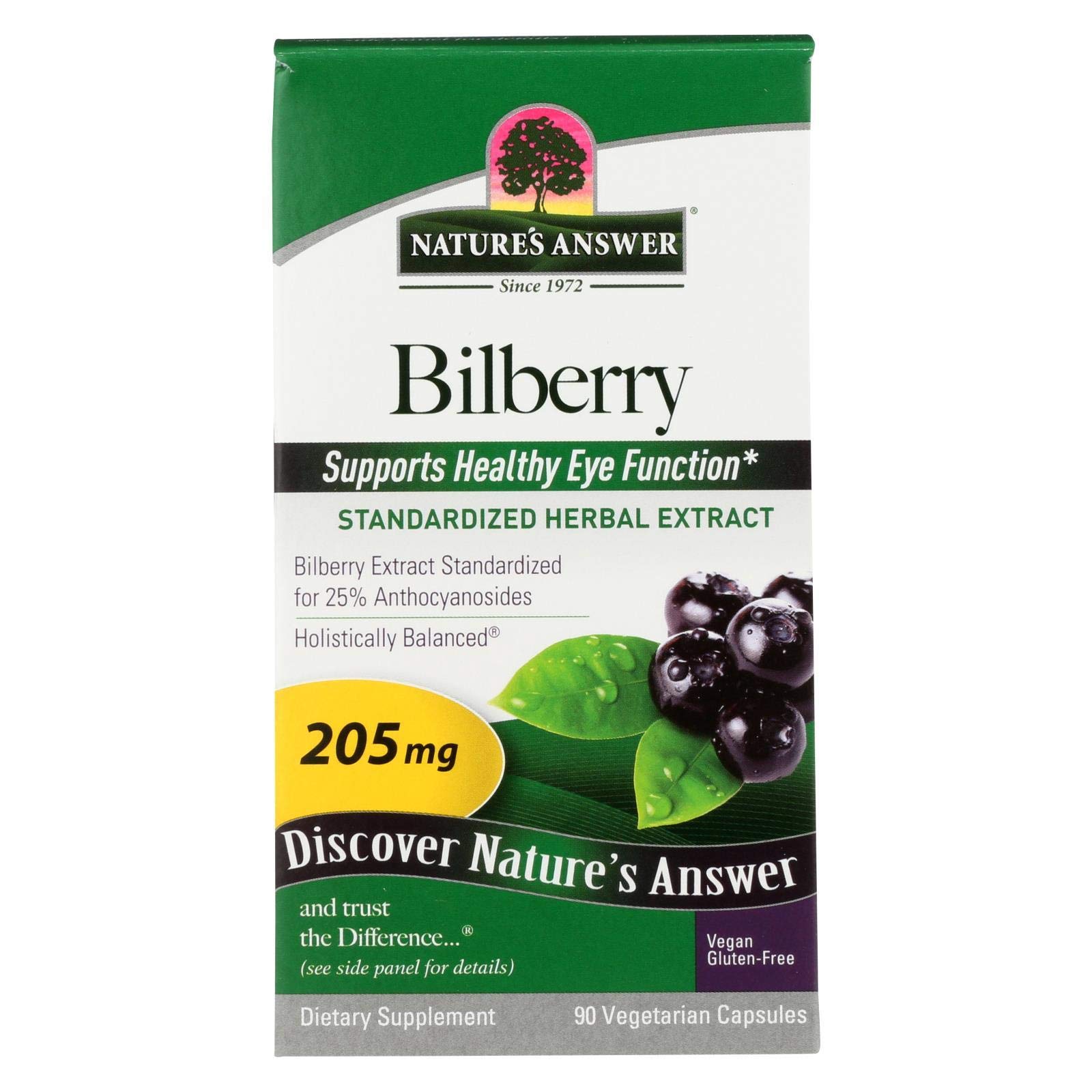 Bilberry Standardized Capsules 90 Count | Eye & Vision Support | Promotes Circulation