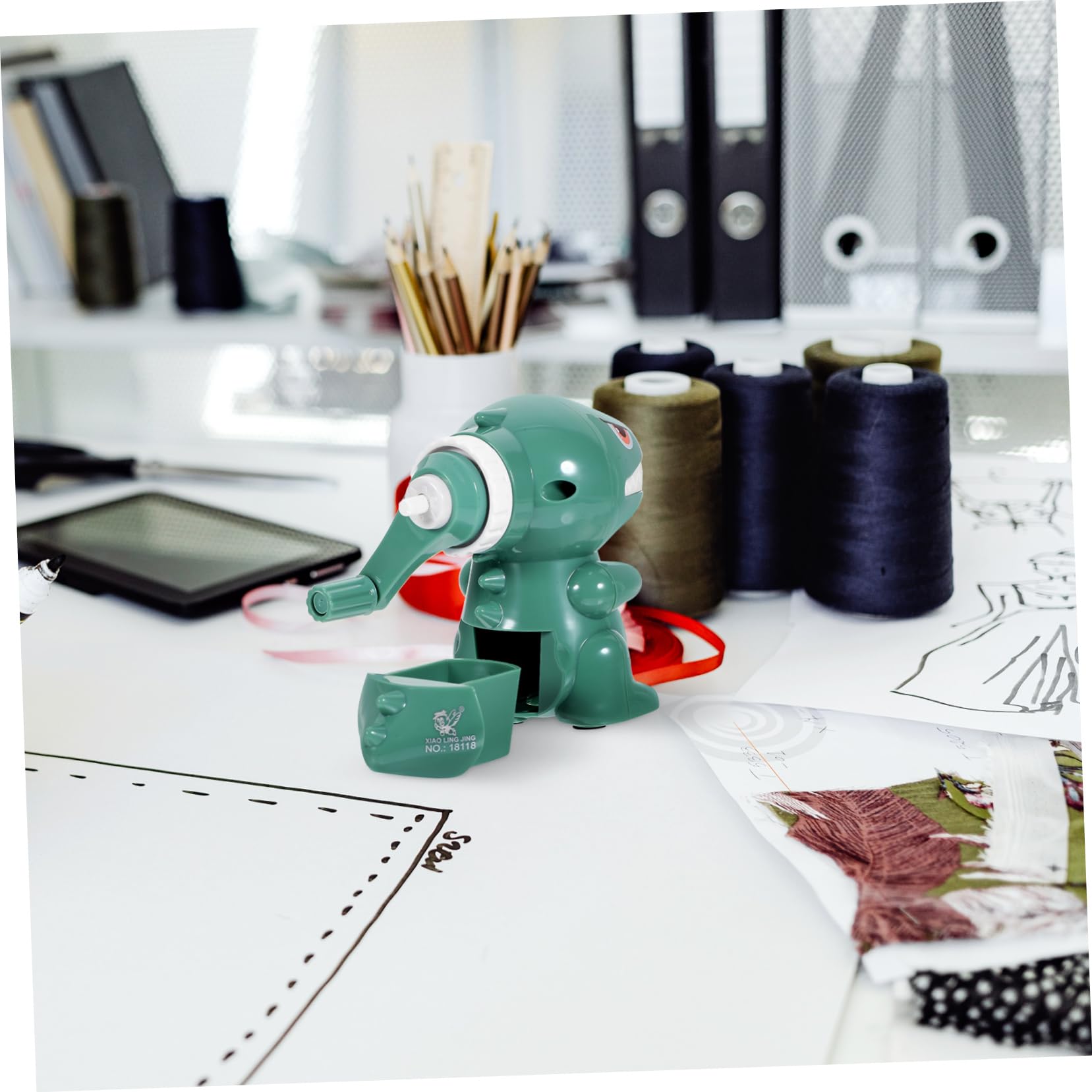 Housoutil 5 Pezzi Temperamatite Manuale Dinosauro Regolabile per Punta Materiale Resistente per Scuola e Casa Affilatura e Facile Usare