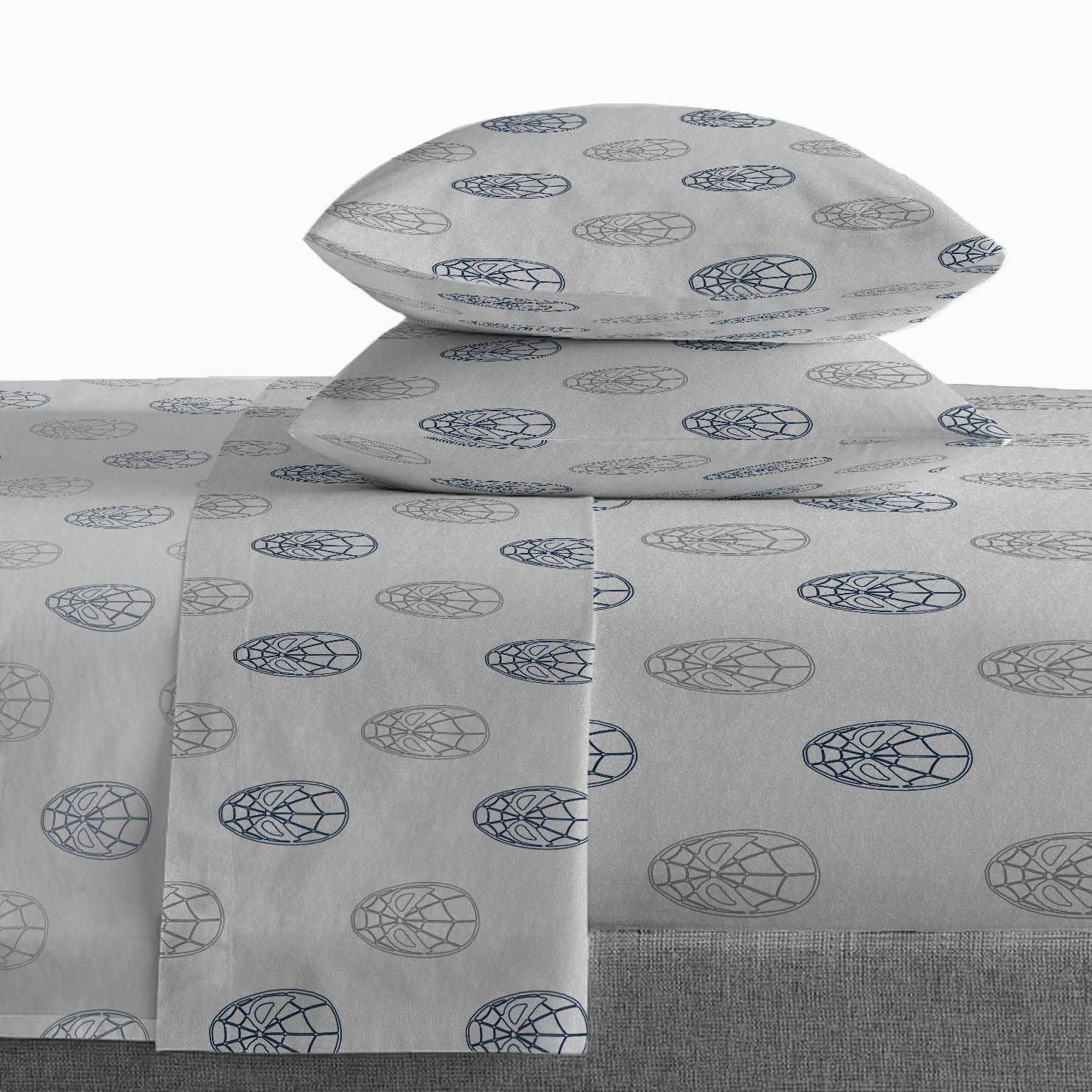 Saturday Park Marvel Spiderman Web Stripe Full Sheet Set - 4 Piece 100% Organic Cotton Sheets - GOTS & Oeko-TEX Certified (Marvel Official)