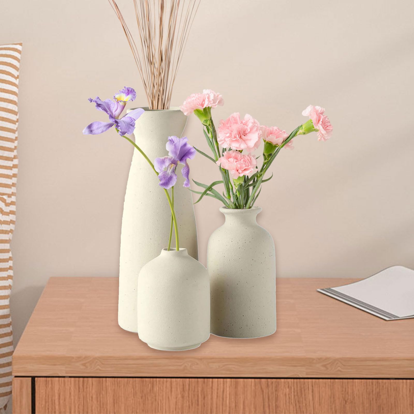 Keramik-Vasen-Set, Heimdekoration, Wohnzimmer, Blumenarrangement, 3 Stück