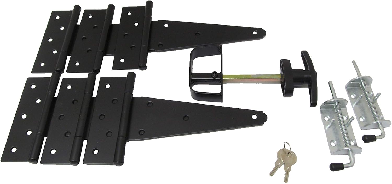 Shed Windows and More Shed Door Hardware Kit, 6" Shed Hinge, T Handle, Heavy Duty Barrel Bolts (Double Door)