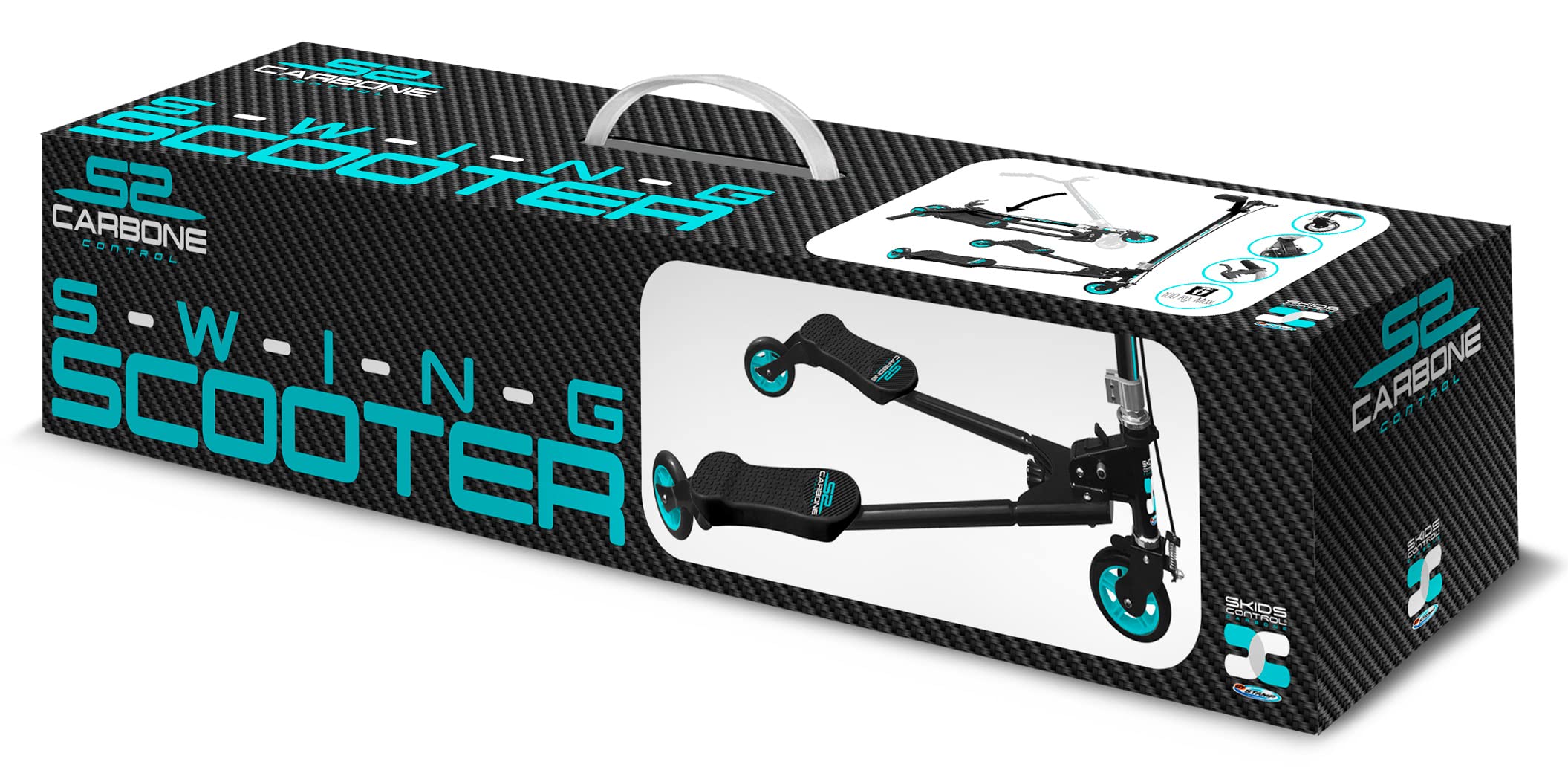 TROTTINETTES Technical SKIDS Control- Swing Carbon, Czarny