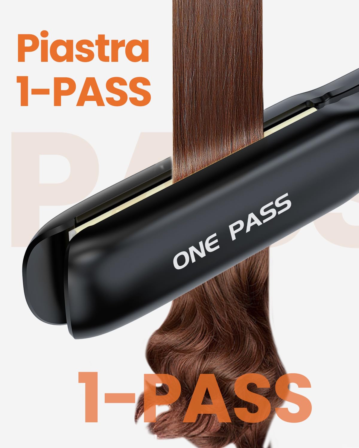 Faszin Piastra Capelli Professionale 2-In-1, Piastre Ioniche di Titanio, Riscaldamento In Soli 20 Secondi, Display LCD Chiaro, Ideale Per Capelli Lisci, Ricci e Mossi