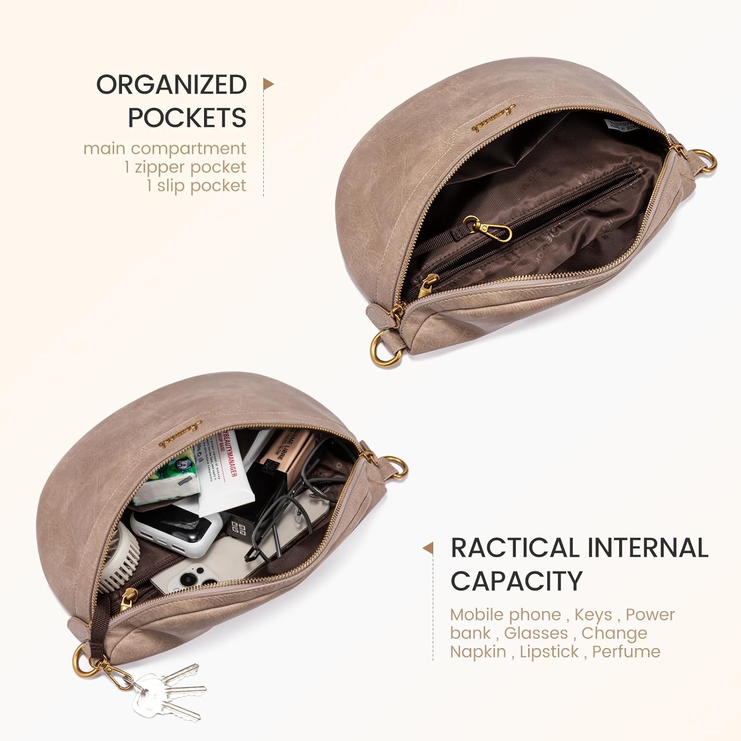 LOVEVOOK Fanny Packs for Women Cross Body, Vegan Leather Belt Bag for Women, Waterproof Sling Purse Fashion Waist Pack Designer Chest Bum Bag with Boho Style Strap - Image 2