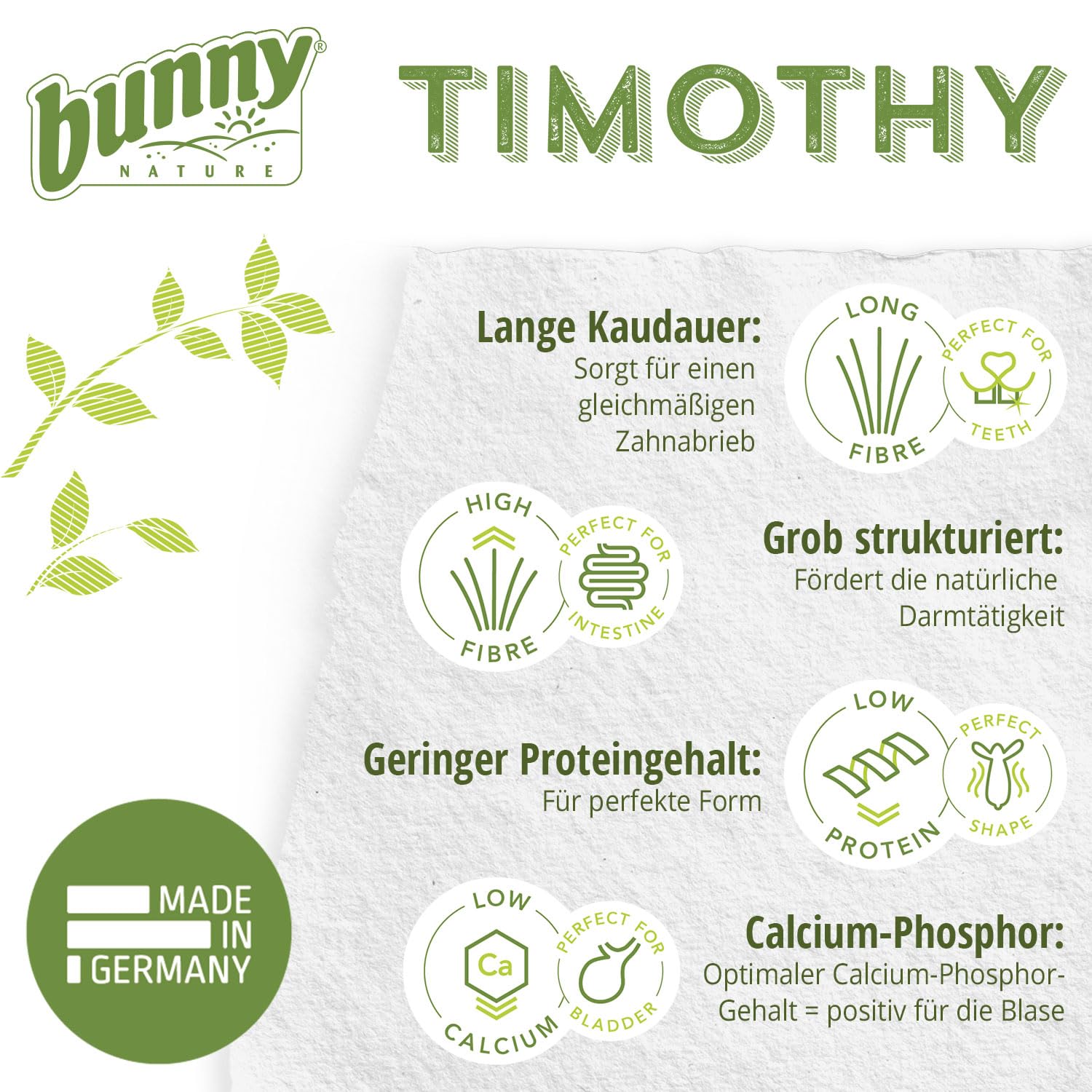 bunnyNature Timothy 3kg | Hochwertiges Heu für Zwergkaninchen & Nagetiere | Made in Germany | Natürlicher Zahnabriebt | Tierwohl & Qualität