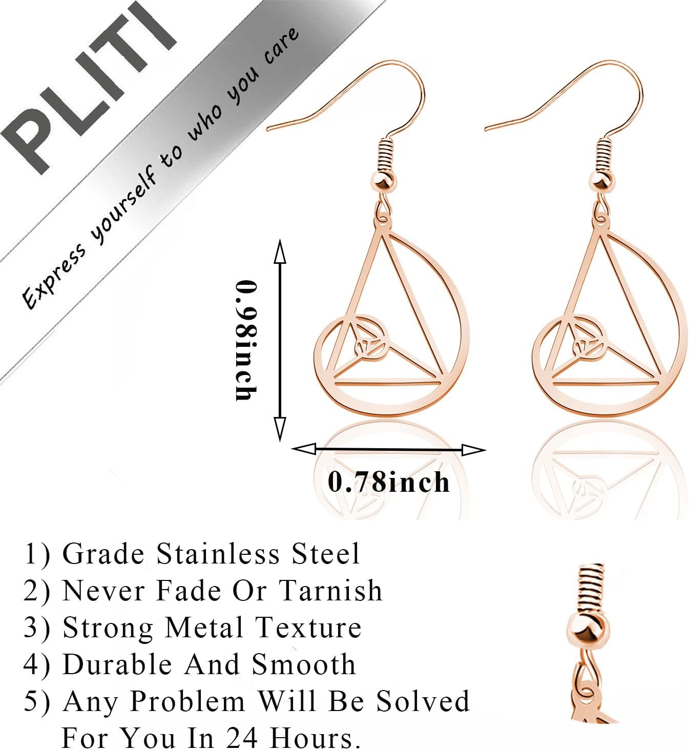 PLITI Golden Ratio Earrings For Math Lover Fibonacci Spiral Gift Sacred Geometry Math Jewelry Mathematician Gift