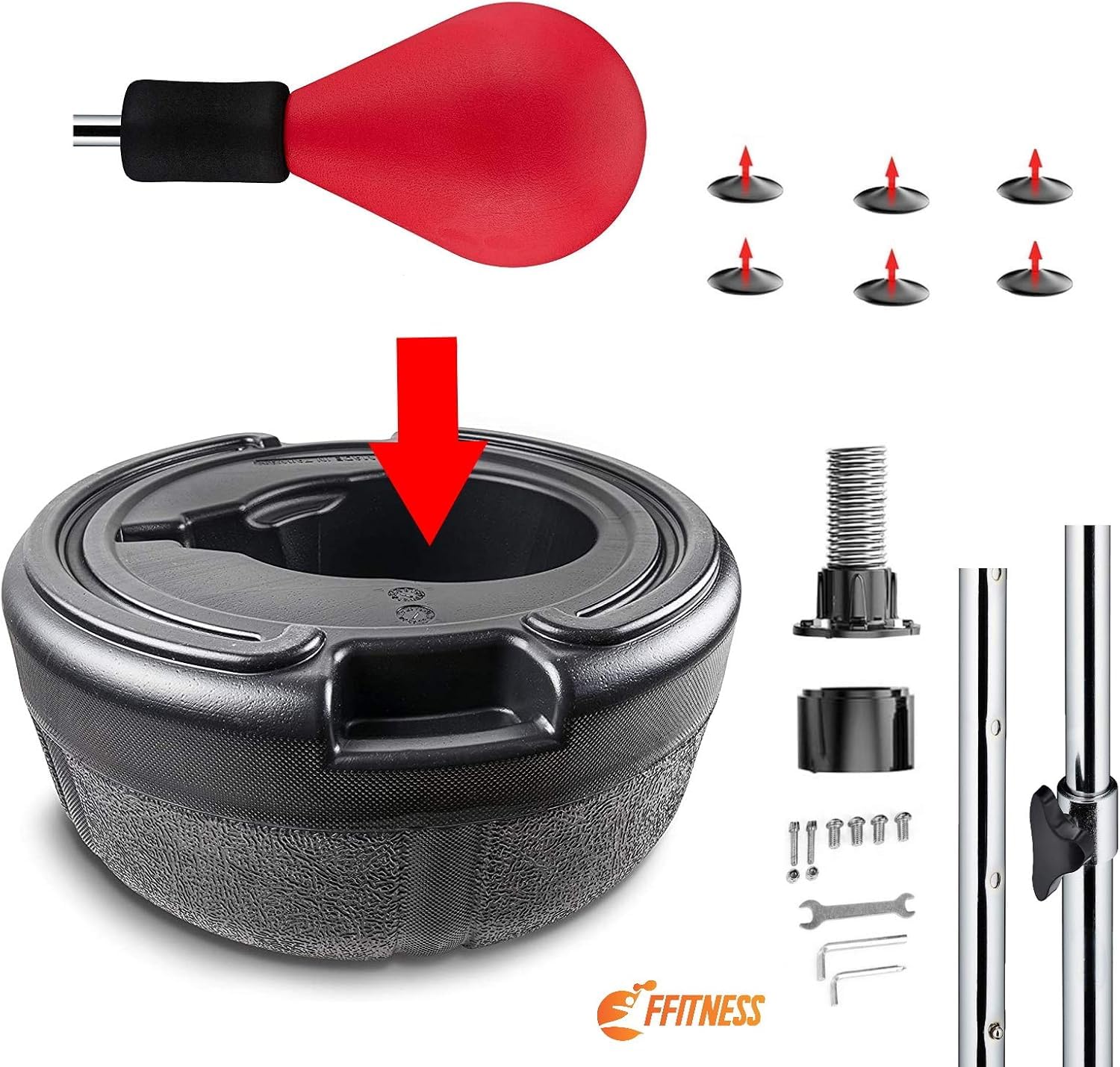 PUNCHING BALL PER ADULTI H MAX 160CM SACCO BOXE DA TERRA SFERA DA PUNZONATURA X ALLENAMENTO