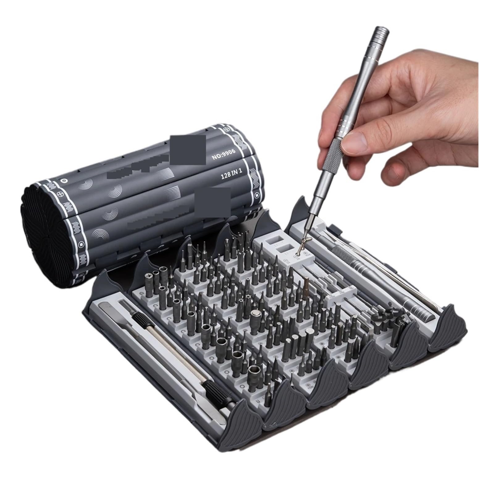 Eretyret One Color Multi-Function Precision Screwdriver Set 128 In 1 Manual Repair Tools Magnetic Bits For Pc Easy To Carry