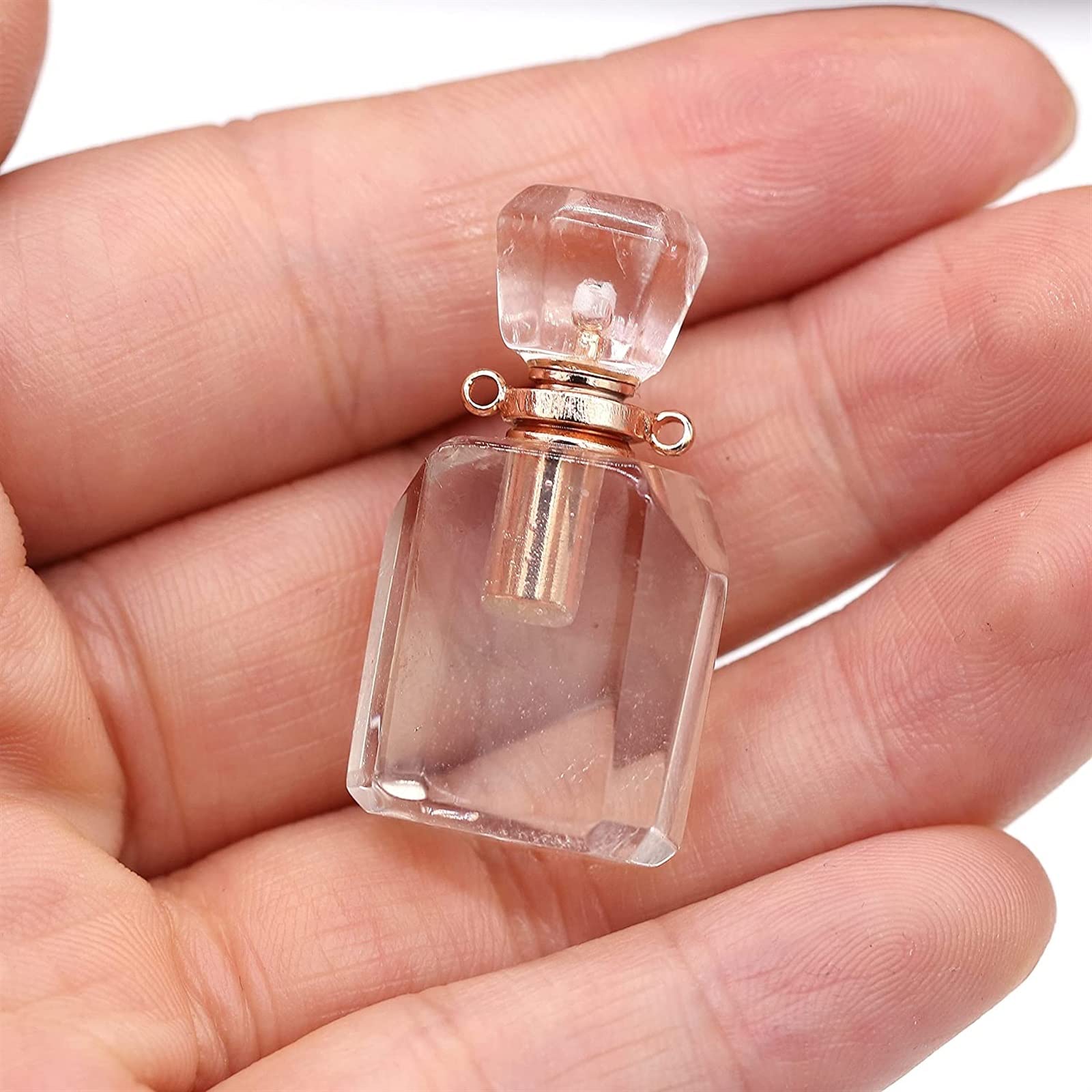 Botella de perfume de ágata de piedra naturales para hacer colgantes de bisutería diy