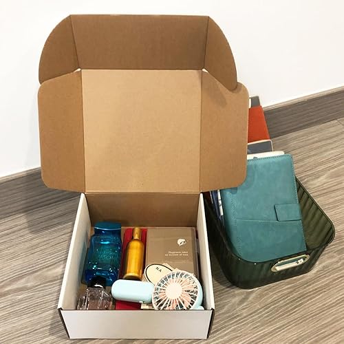 Miniatura 8 de Cajas de envío de 9 x 9 x 4 pulgadas, paquete de 20 cajas de cartón corrugado blanco para embalaje de pequeñas empresas