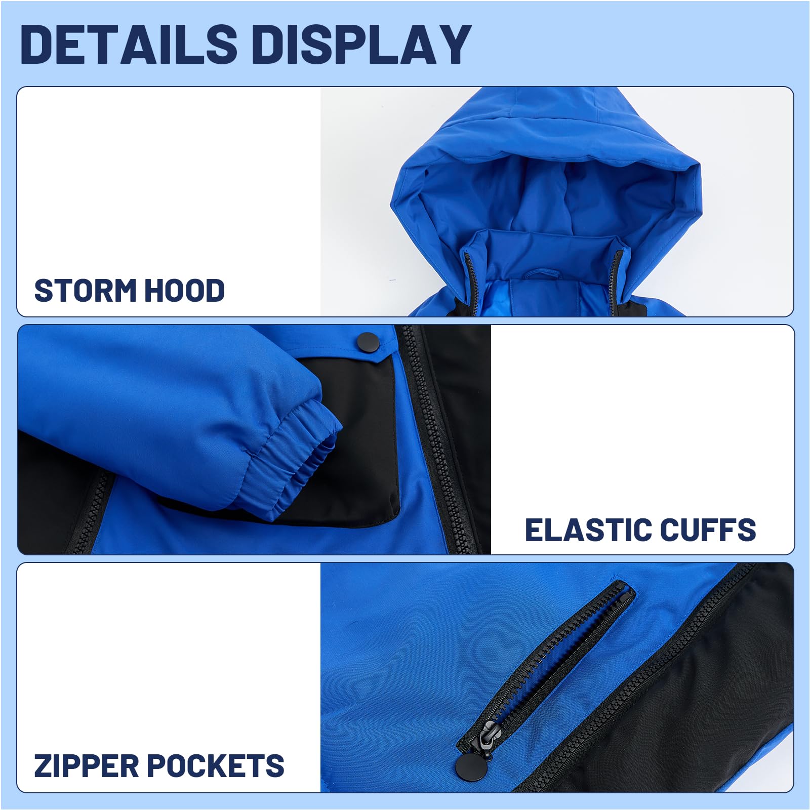 JiAmy Combinaison de neige 2 pièces pour enfants avec veste matelassée à capuche et pantalon à bretelles – Tenue ultra légère pour garçon et fille
