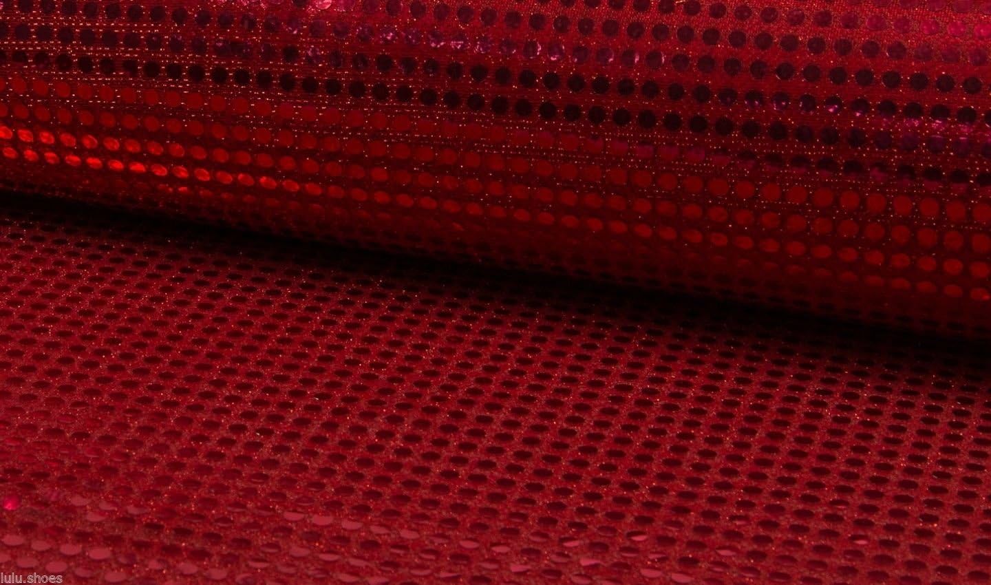 HomeBuy 6Mm Sparkling Sequin Fabric Material Glitter Sparkle - 6Mm Sequins - 115Cm Wide Red Sequins