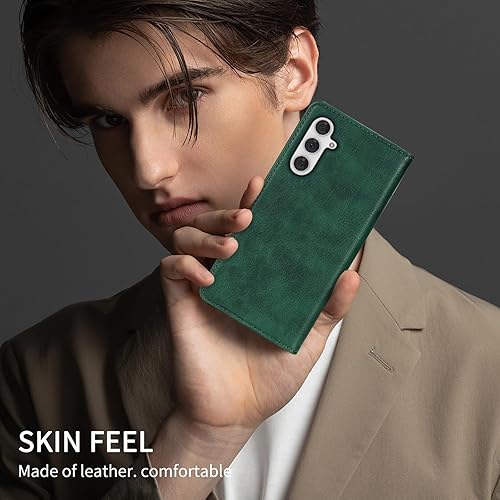 Miniatura 13 de Funda tipo cartera para Samsung Galaxy A54 con bloqueo RFID, soporte de ranura para tarjetas, funda protectora de cuero con tapa magnética fuerte