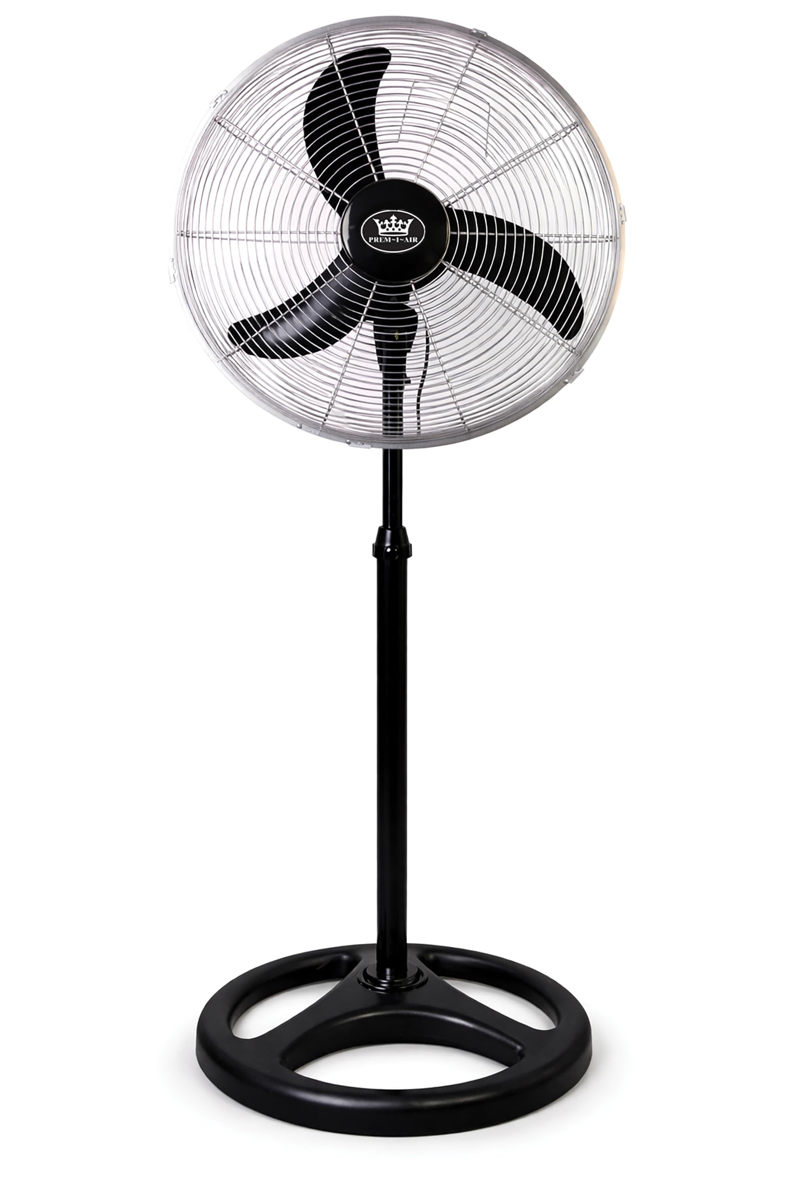 Pedestal Fan by Prem-I-Air High Velocity Height & Tilt Angle Adjustable Oscillating With 3 Blades & 3 Speed Standing 18" Pedestal Fan - Black