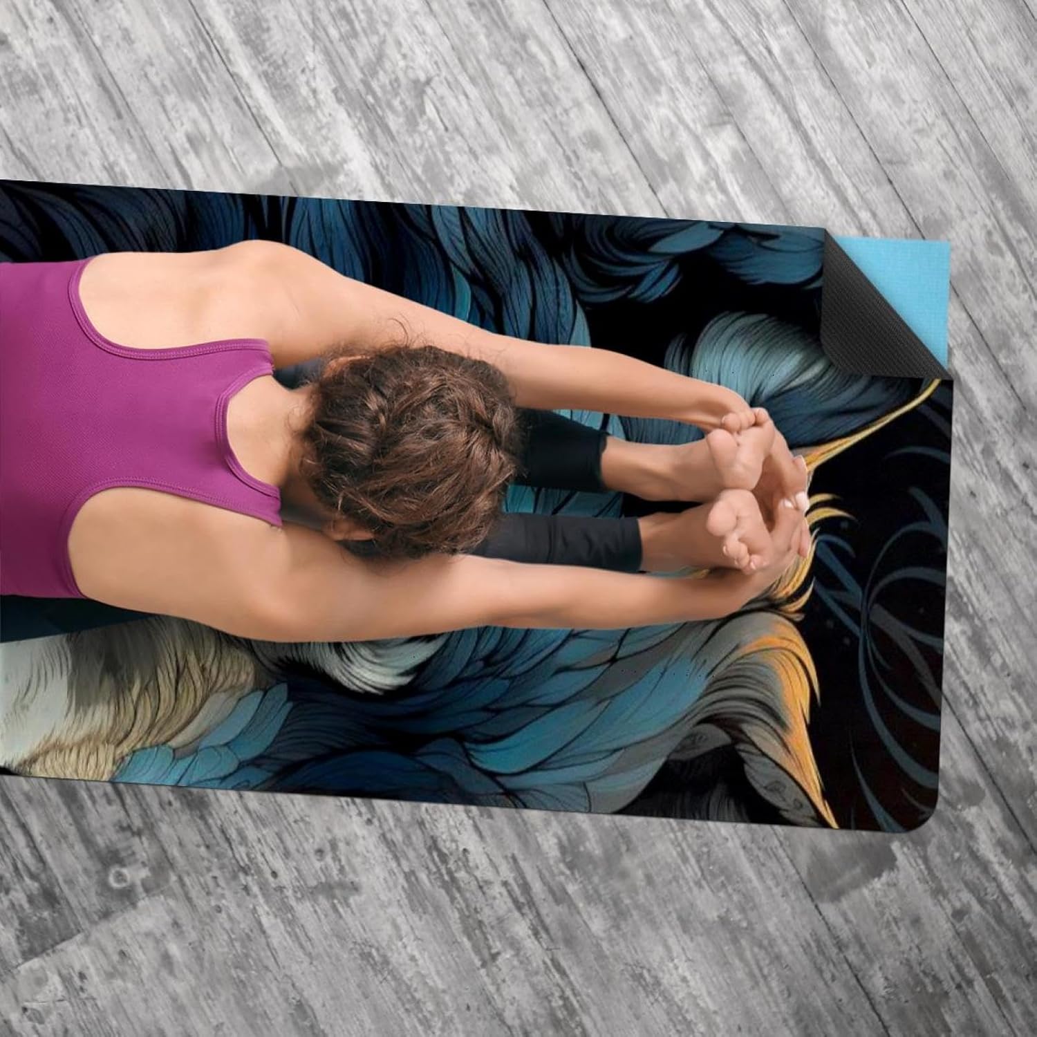 Yoga Towel, Wolf Animal Print Non Slip Sweat Absorbent Hot Yoga Mat Towel for Hot Yoga, Pilates and Fitness - 72.8" x 26.8"