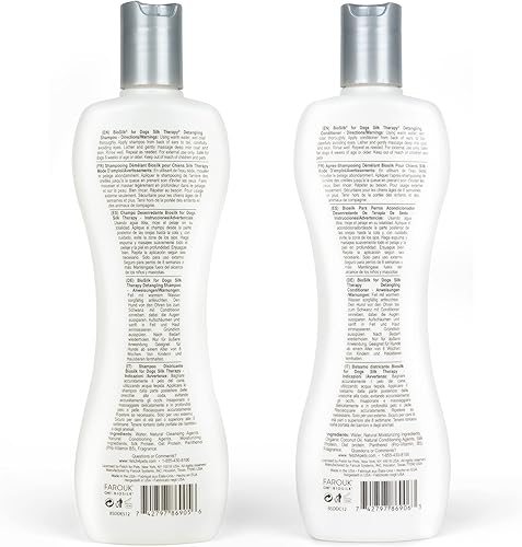 Miniatura 2 de BioSilk Paquete de champú y acondicionador para desenredar terapia de seda para perros, 12 onzas líquidas cada uno, desenredante de pelo mate,